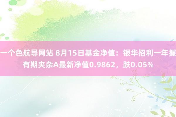 一个色航导网站 8月15日基金净值：银华招利一年握有期夹杂A最新净值0.9862，跌0.05%