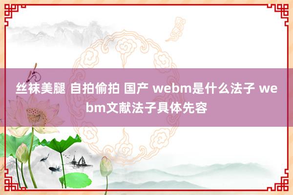 丝袜美腿 自拍偷拍 国产 webm是什么法子 webm文献法子具体先容