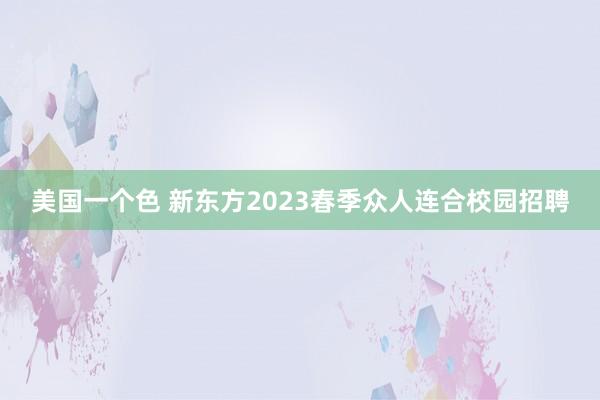 美国一个色 新东方2023春季众人连合校园招聘